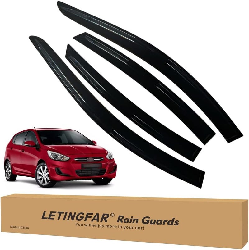 LETINGFAR حواجز المطر للنوافذ لهيونداي أكسنت 2012 2013 2014 2015 2016 2017 ملحقات، واقيات الرياح وظلال التهوية لهيونداي أكسنت - Image 1